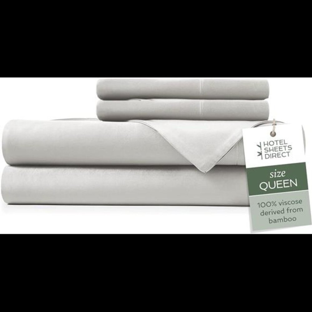 Hotel Sheets Direct 100% Viscose Derived from Bamboo Sheets Queen Size - Cooling
